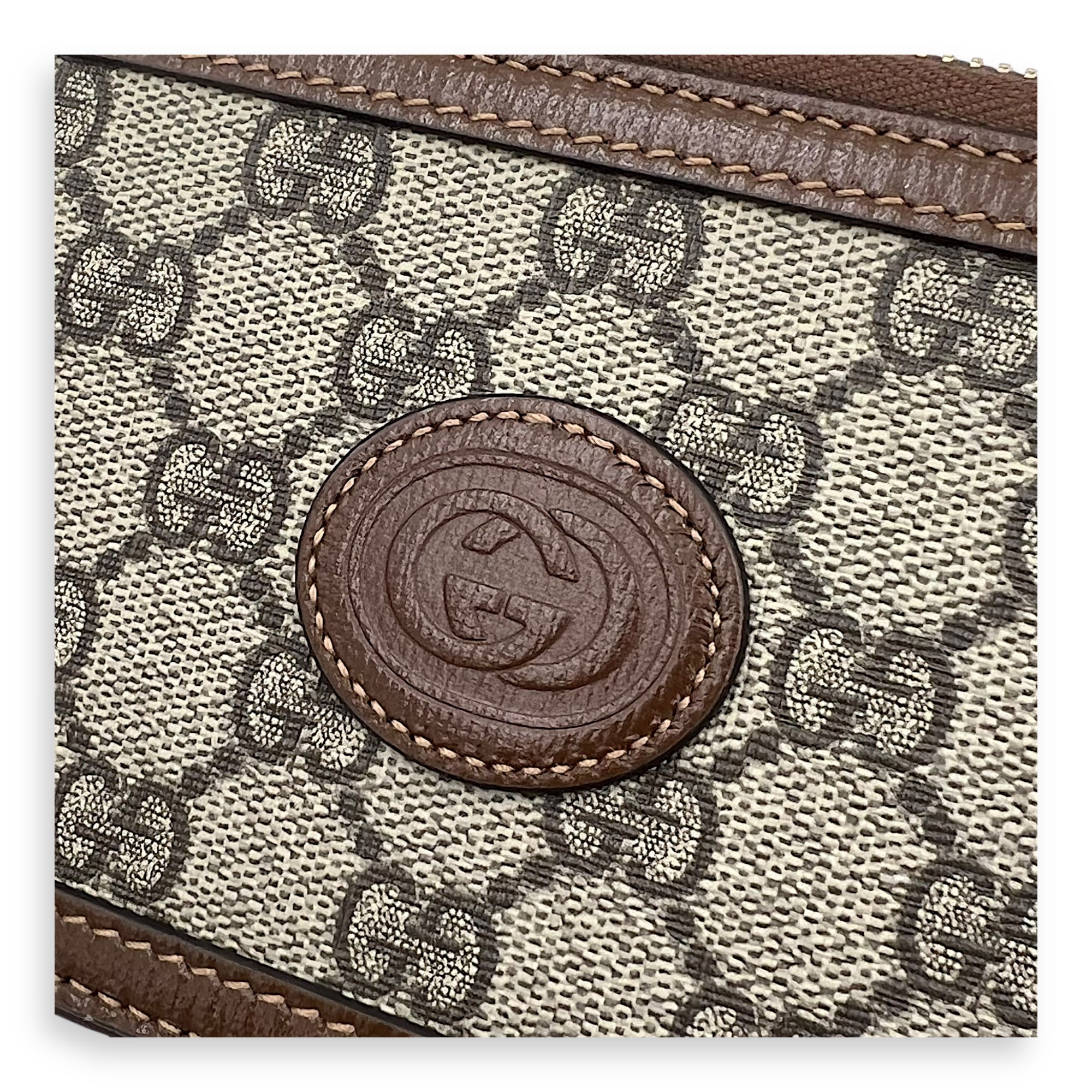 GG Crossbody Bag Brown in Coated Canvas, Gold hardware - Image 8