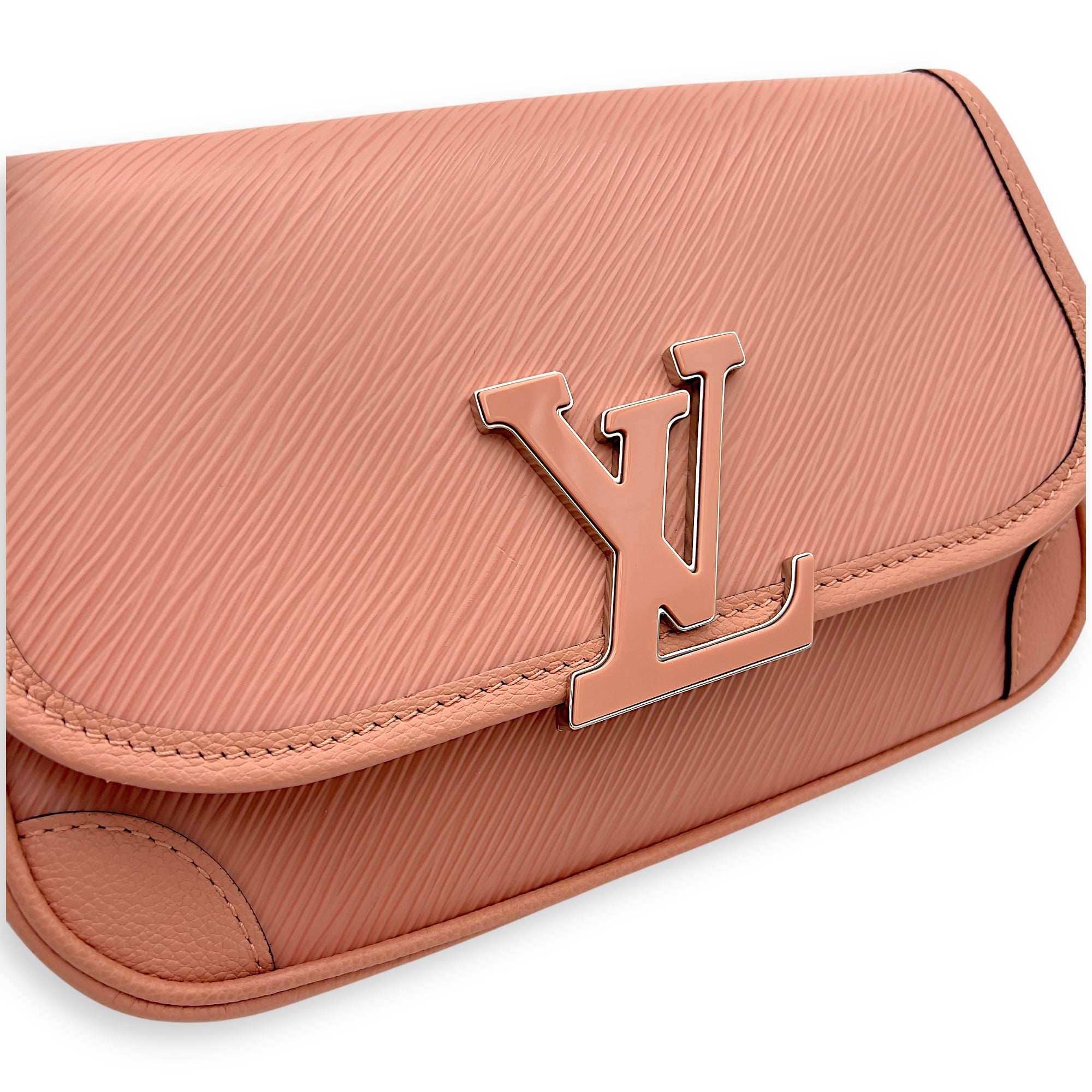 Buci Shoulder Bag Pink in Epi Leather, Silver hardware - Image 8