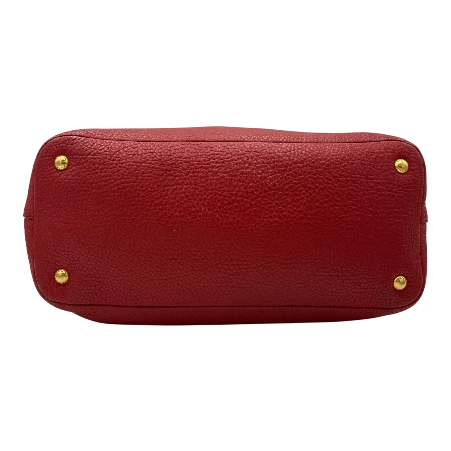 Logo Top Handle Bag Red in Calfskin, Gold hardware - Image 6