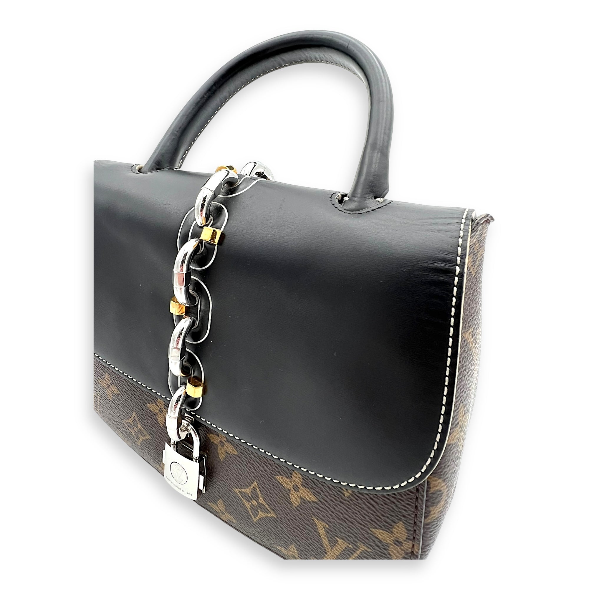 Chain It Top Handle Bag Brown in Monogram Coated Canvas, Silver hardware - Image 13