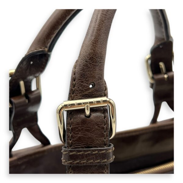 Boogie Top Handle Bag Brown in Calfskin, Gold hardware - Image 9