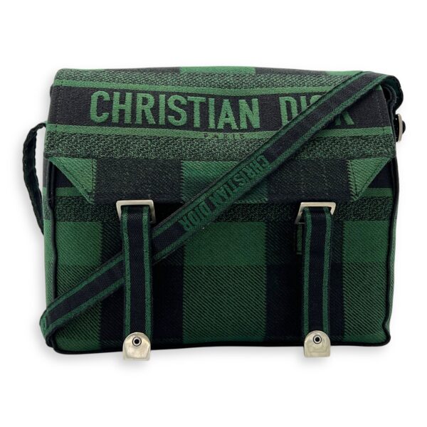 Camp Crossbody Bag Green in Canvas, Silver hardware - Image 9