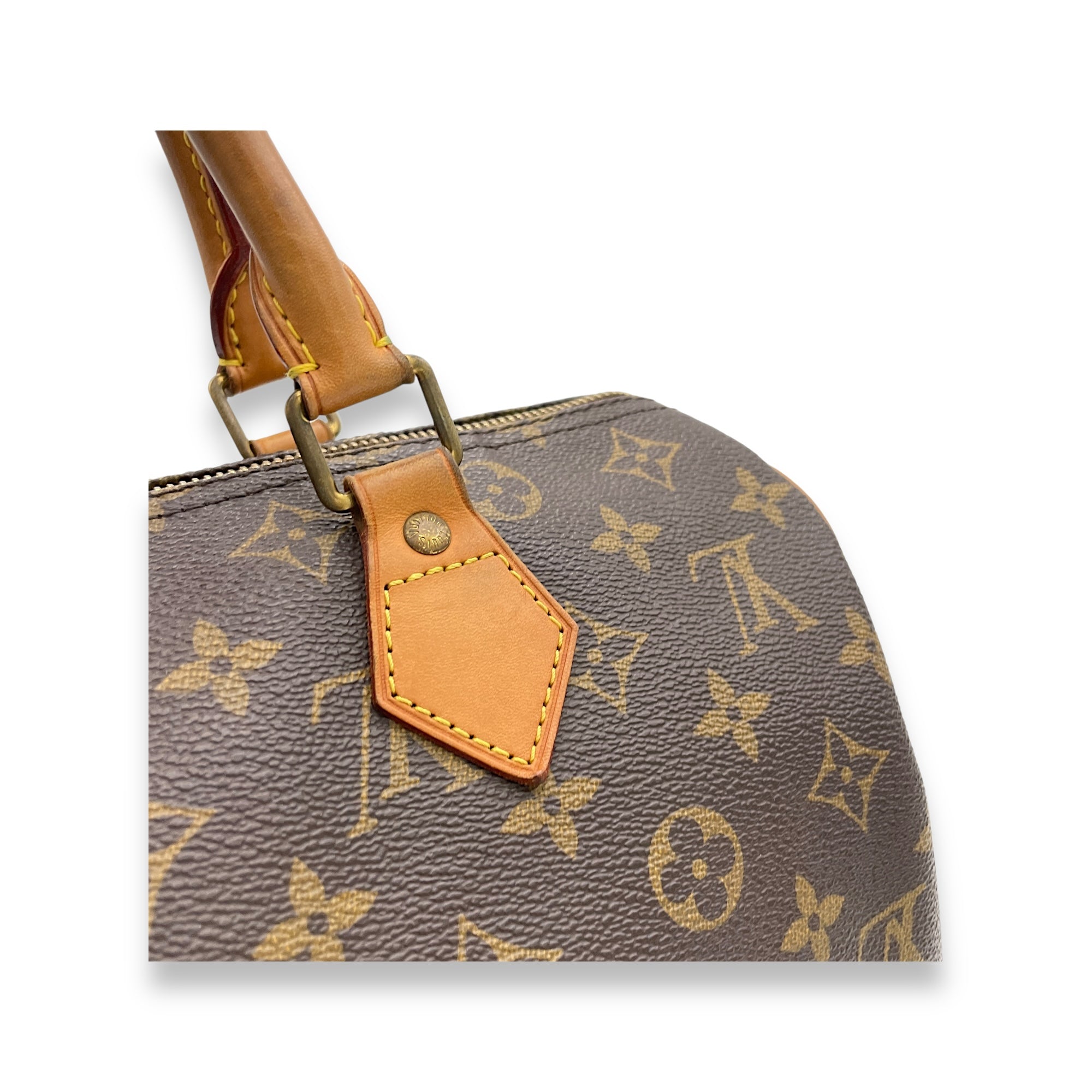 Speedy Top Handle Bag 30 Brown in Monogram Coated Canvas, Gold hardware - Image 10