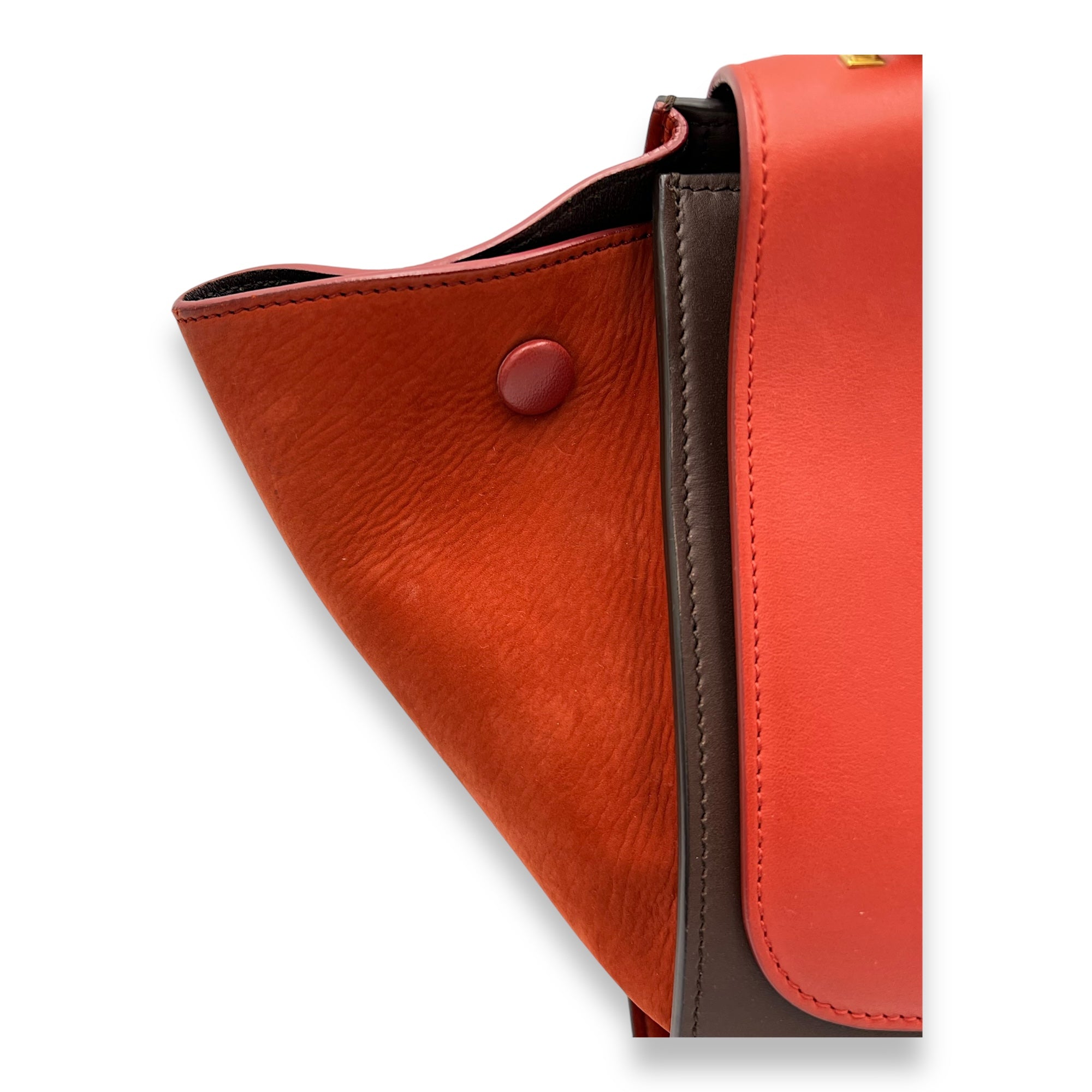 Trapeze Top Handle Bag Red in Calfskin, Gold hardware - Image 10