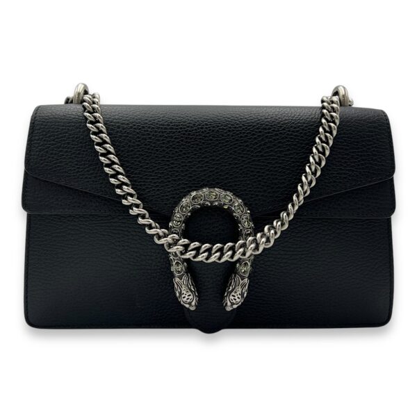 Dionysus Shoulder Bag Black in Calfskin, Silver hardware - Image 10