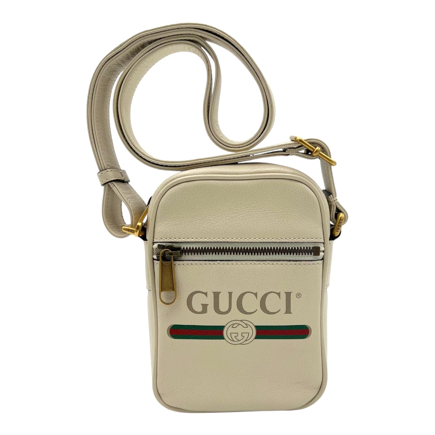 Logo Shoulder Bag White in Calfskin, Gold hardware - Image 10