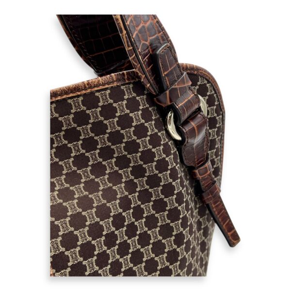 Bittersweet Brown Tote Bag in Canvas, Gold hardware - Image 10