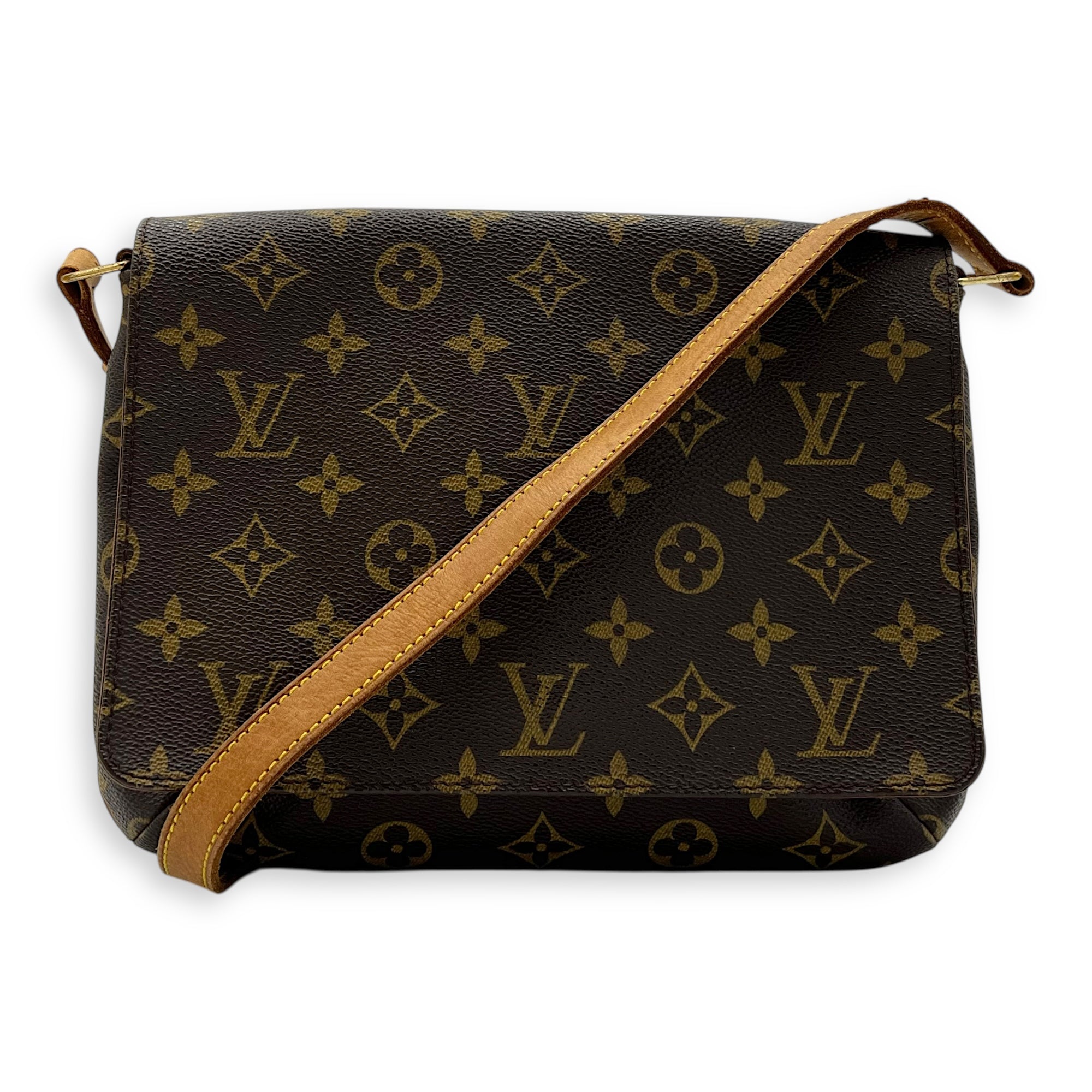 Musette Tango Shoulder Bag Brown in Monogram Coated Canvas, Gold hardware - Image 11
