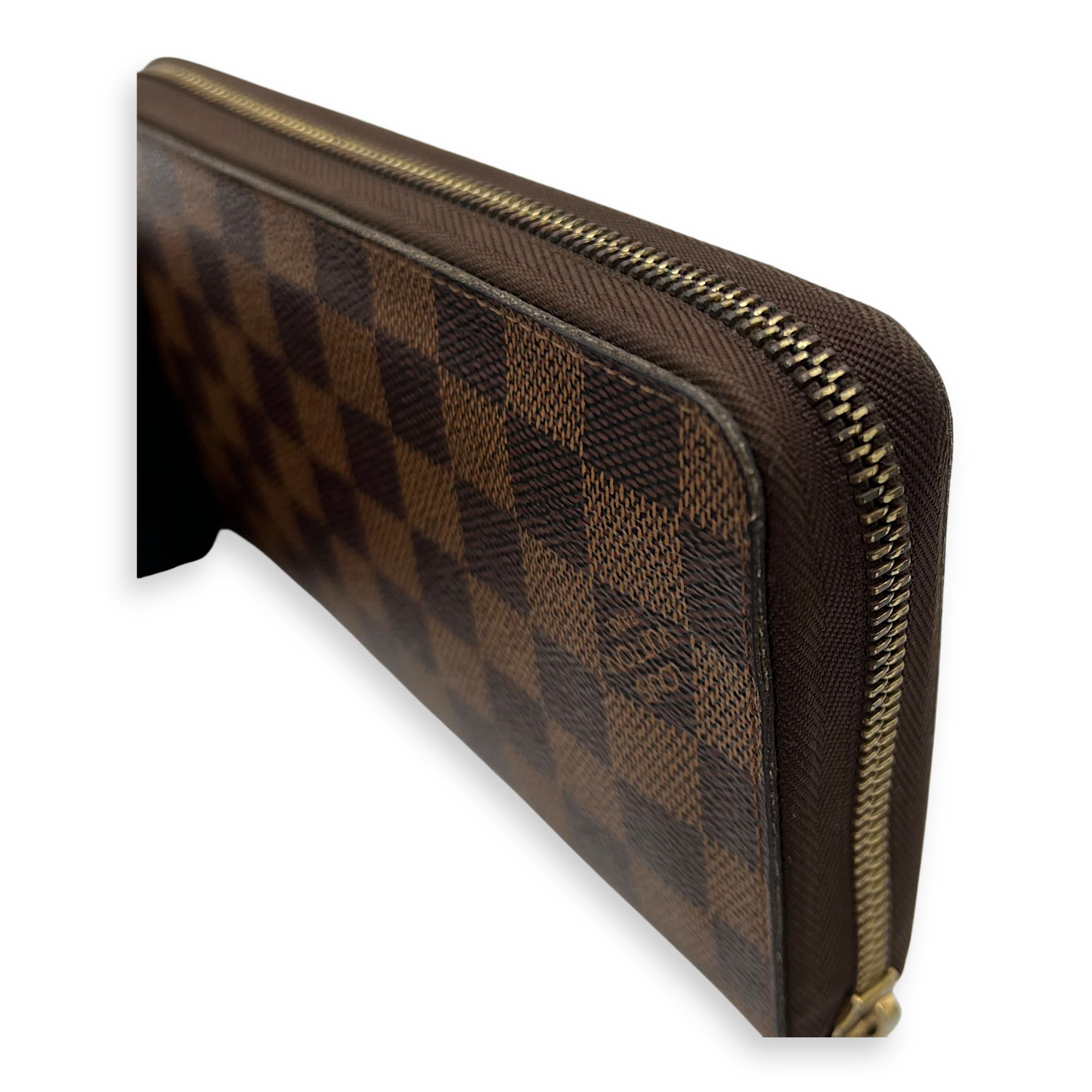 Zippy Organiser Damier Ebene Wallet in Coated Canvas, Gold hardware - Image 11