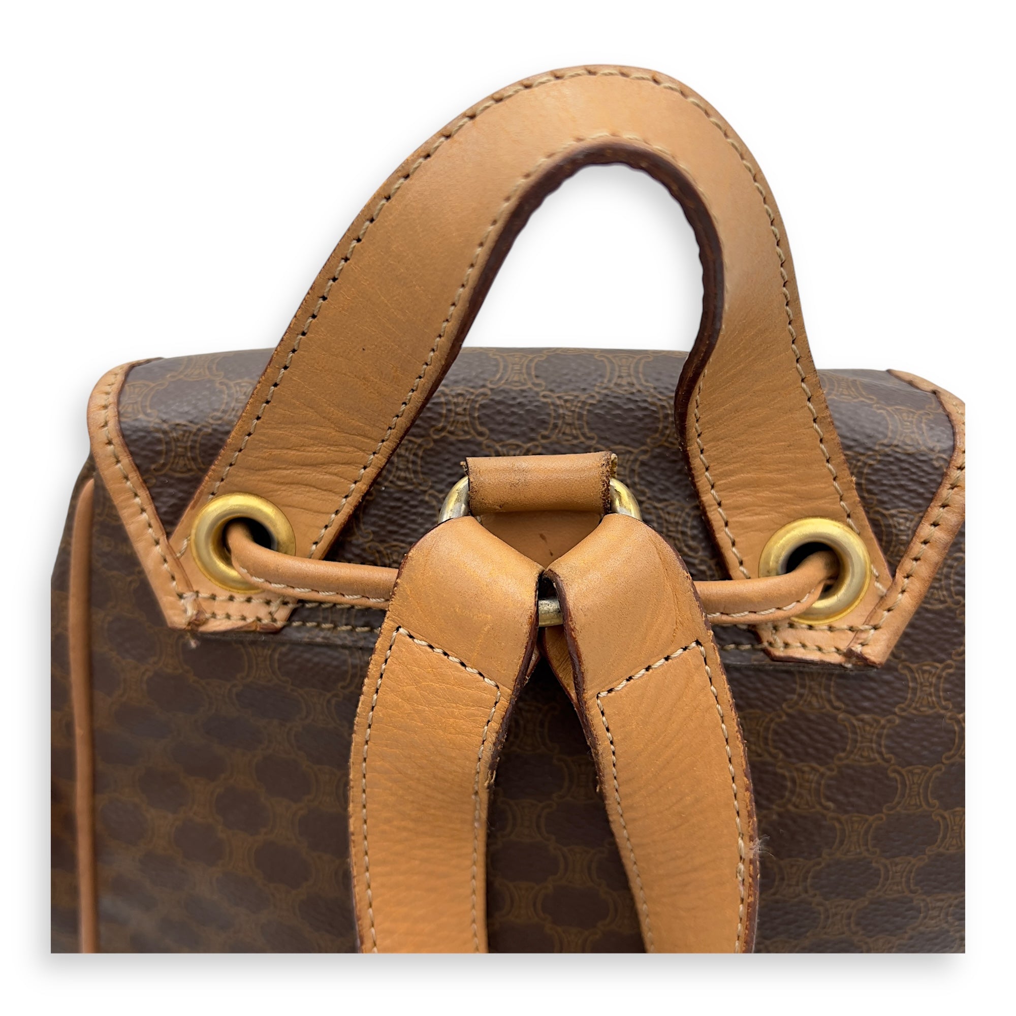 Macadam Backpack Brown in Coated Canvas, Gold hardware - Image 15