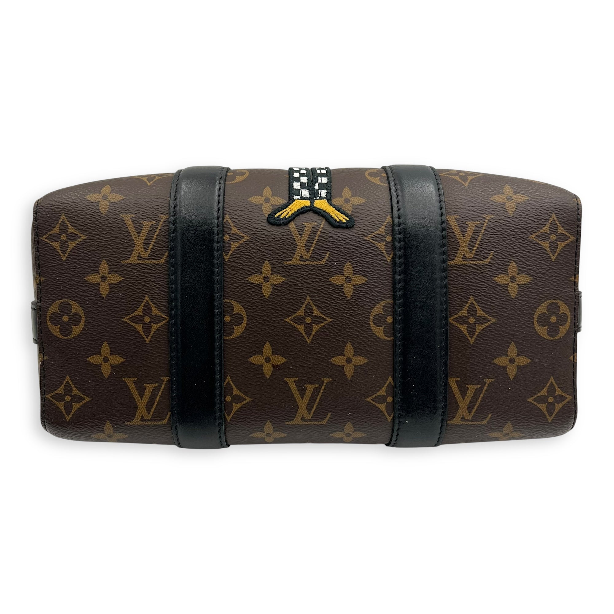 Keepall Virgil Abloh Top Handle Bag Brown in Monogram Coated Canvas, Gold hardware - Image 6