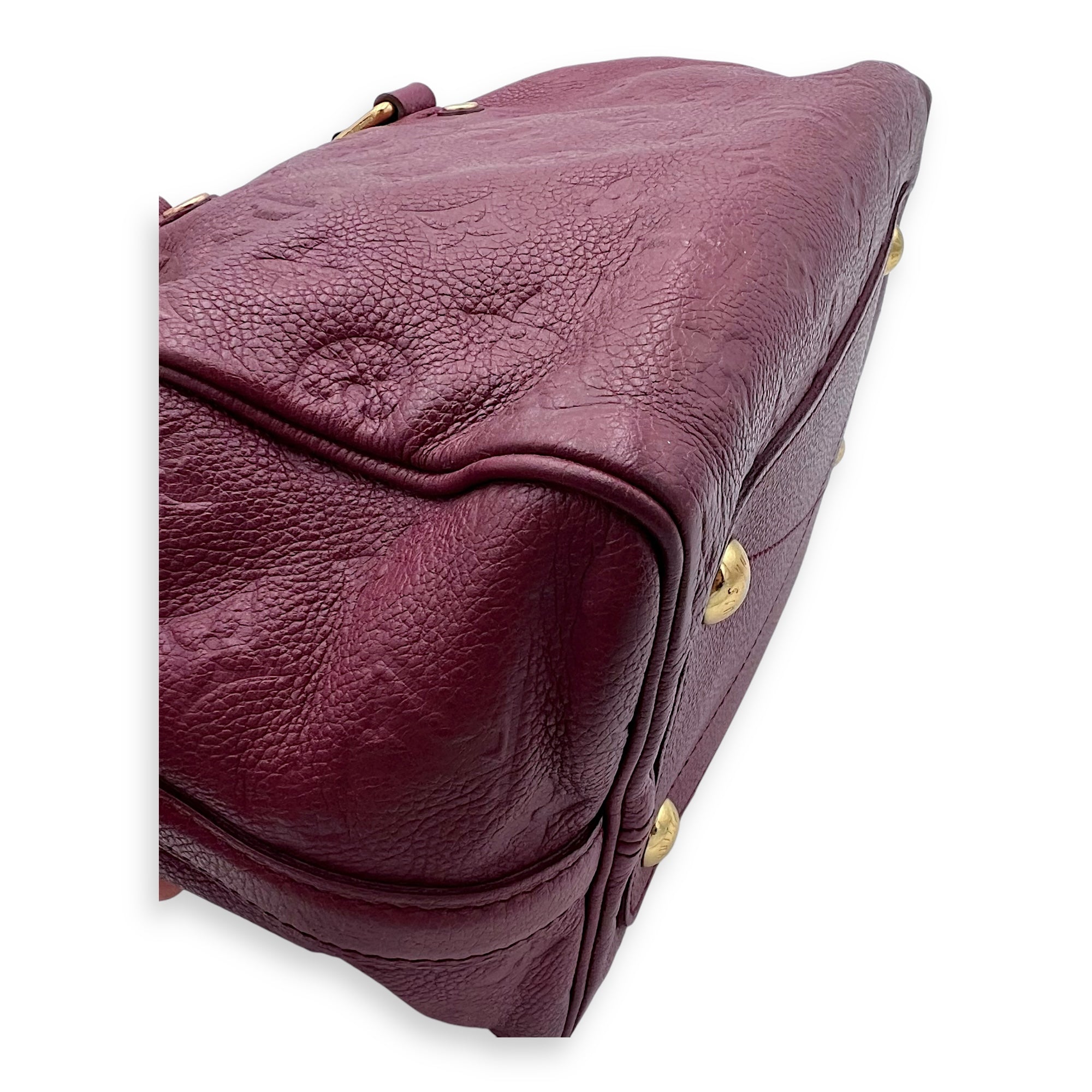 Speedy 25 Purple Top Handle Bag in Empreinte Leather, Gold hardware - Image 14