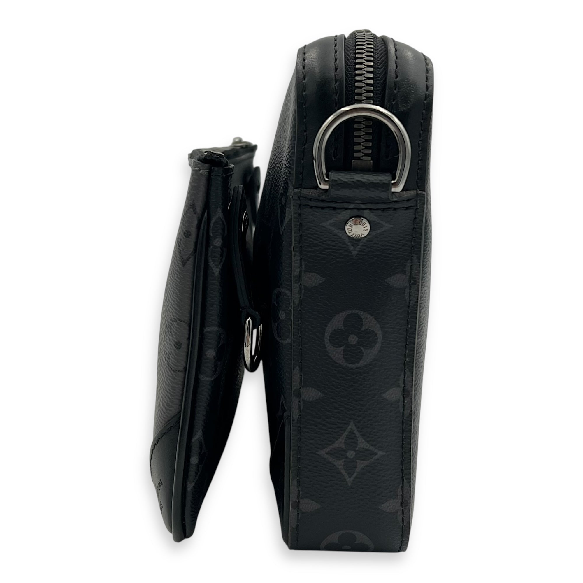 Trio Messenger Grey in Monogram Coated Canvas, Silver hardware - Image 5