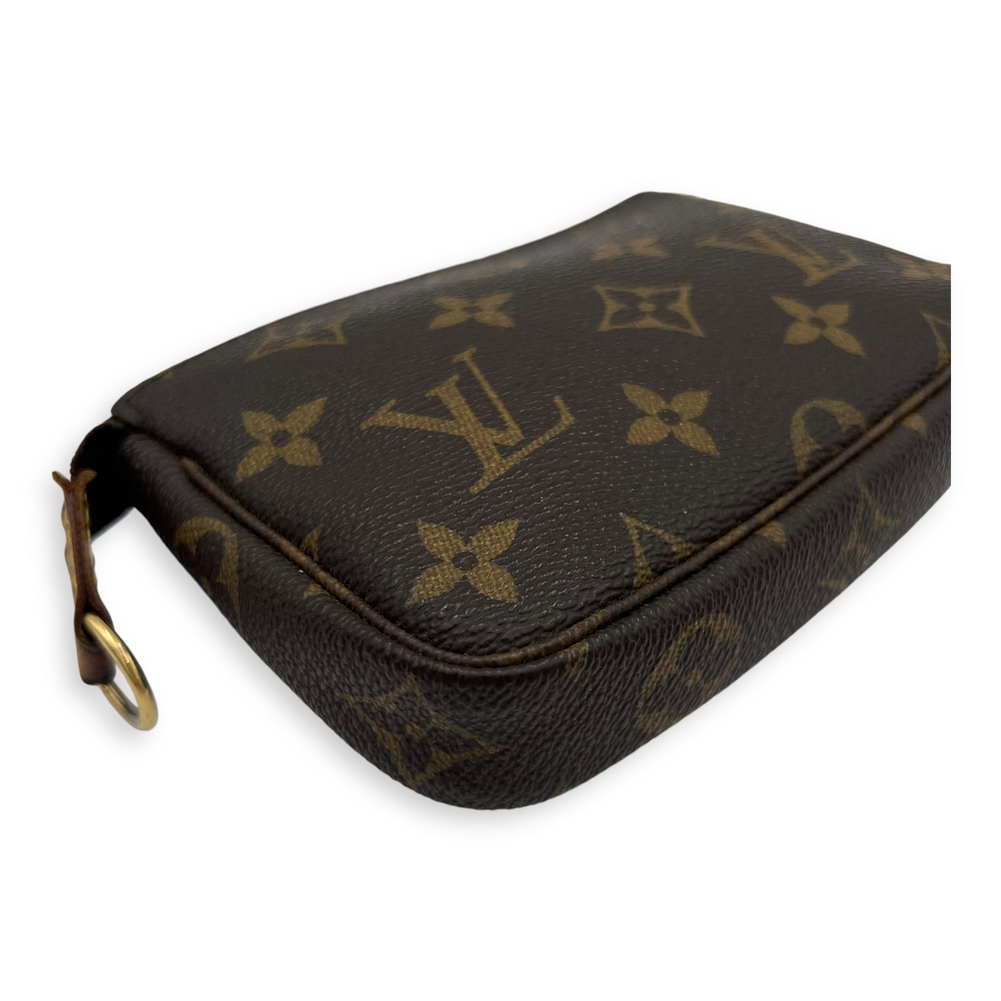 Pochette Pouch Mini Brown in Monogram Coated Canvas, Gold hardware - Image 10