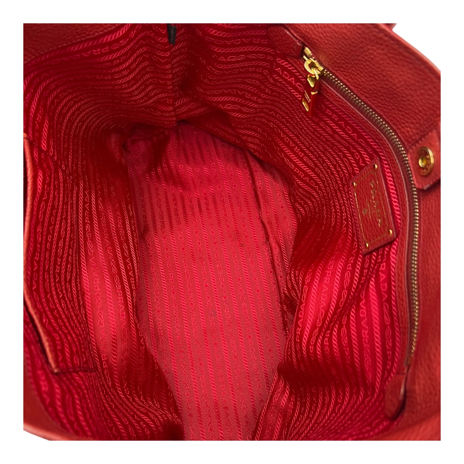 Logo Top Handle Bag Red in Calfskin, Gold hardware - Image 7