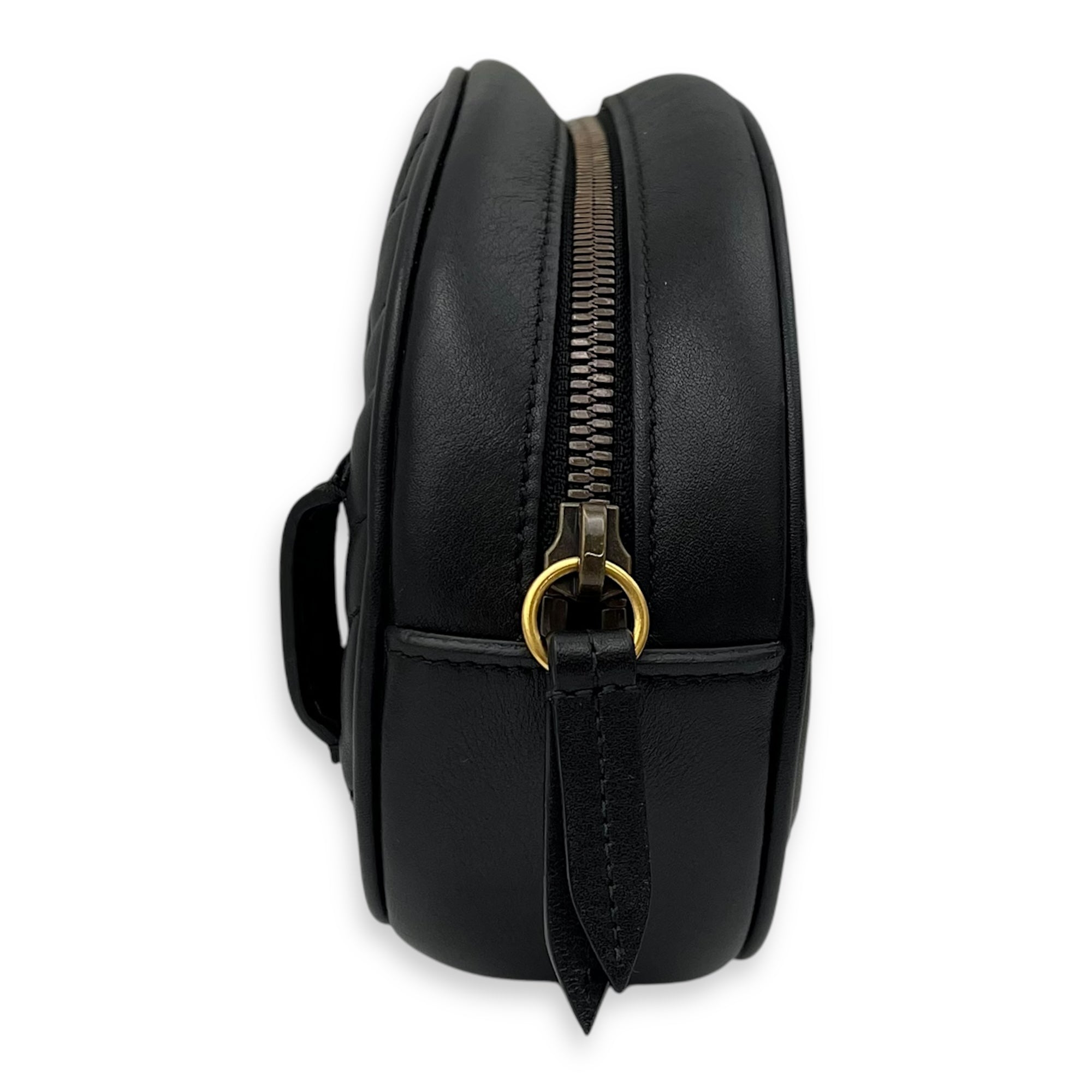 GG Marmont 85 Black Belt Bag in Calfskin, Gold hardware - Image 4