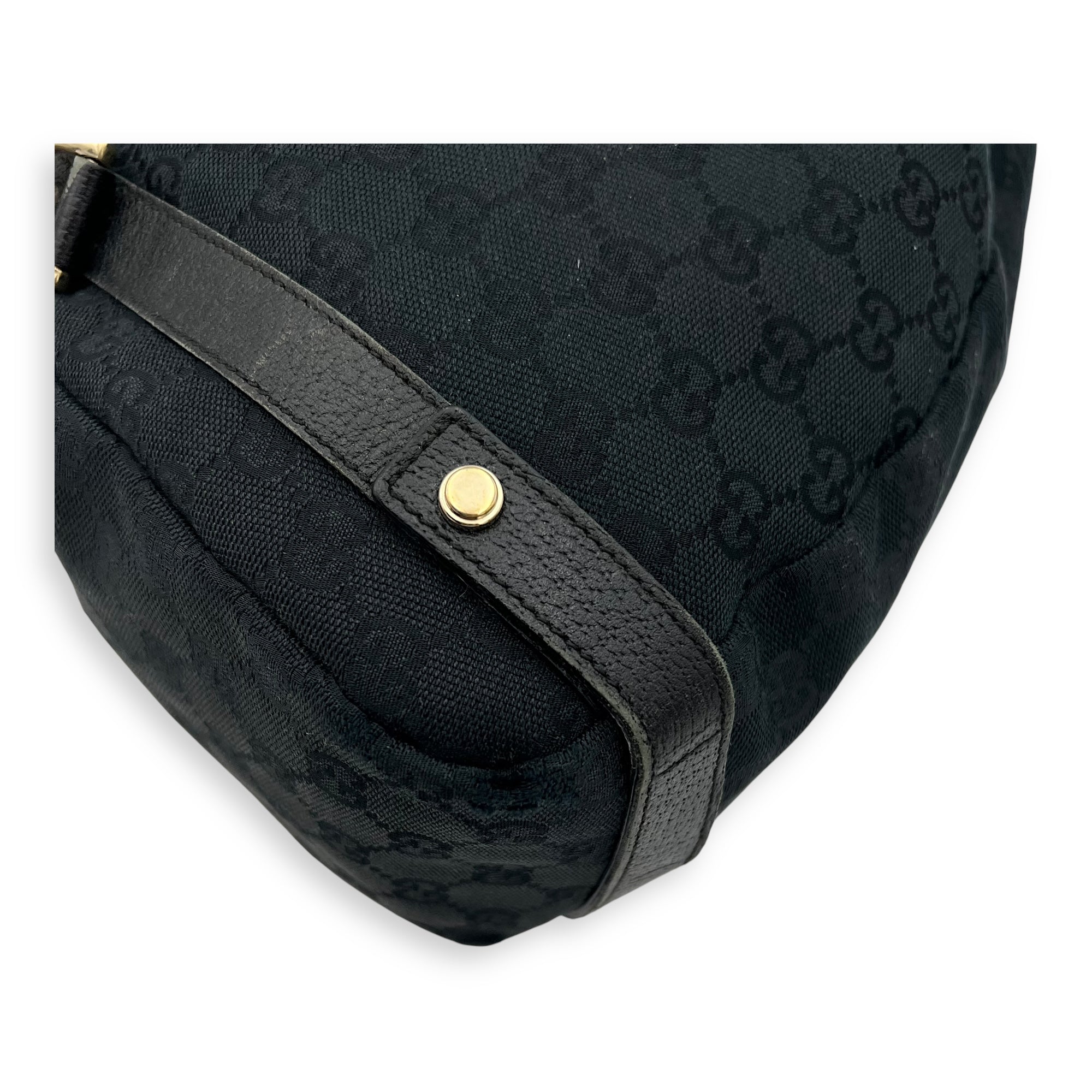 GG Shoulder Bag Black in Canvas, Gold hardware - Image 13