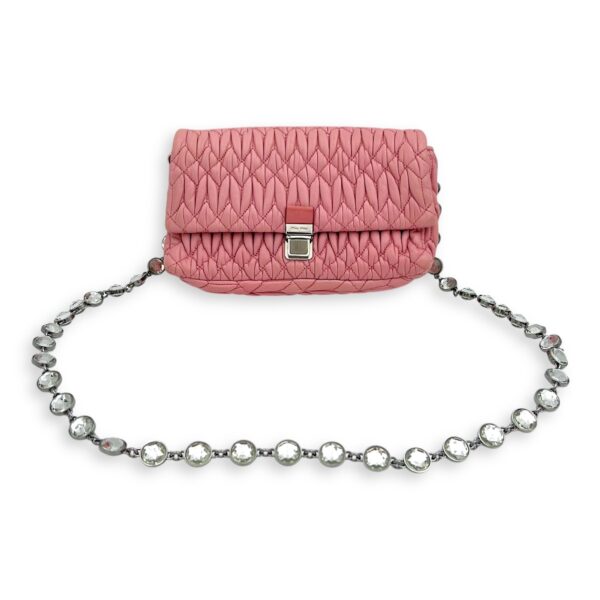 Matelassé Shoulder Bag Pink in Lambskin, Silver hardware - Image 18