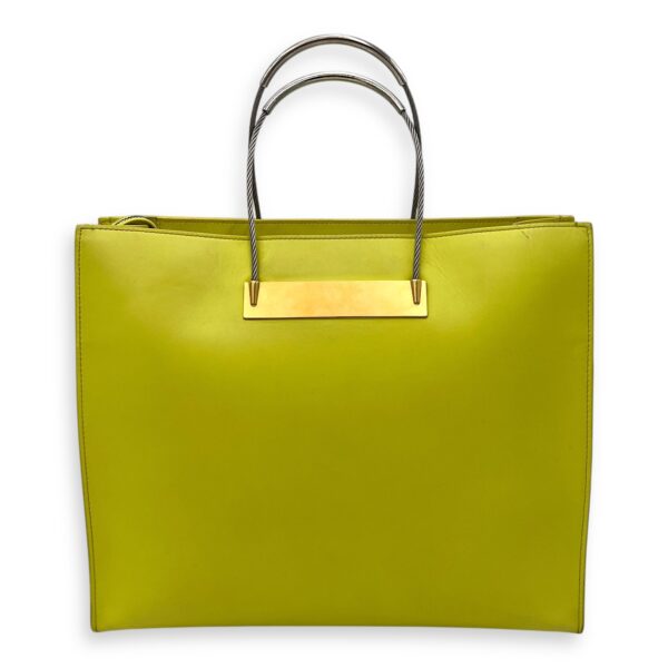 Cadle Top Handle Bag Medium Yellow in Calfskin, Gold hardware - Image 3