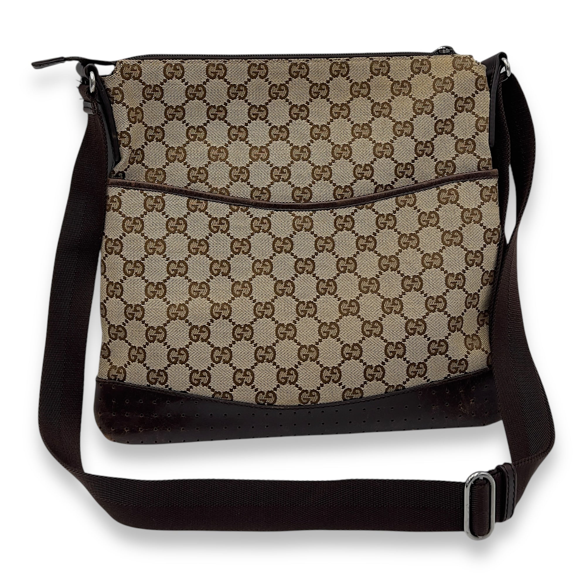 GG Crossbody Bag Brown in Canvas, Gold hardware - Image 13