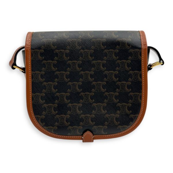 Folco Crossbody Bag Brown in Coated Canvas, Gold hardware - Image 3