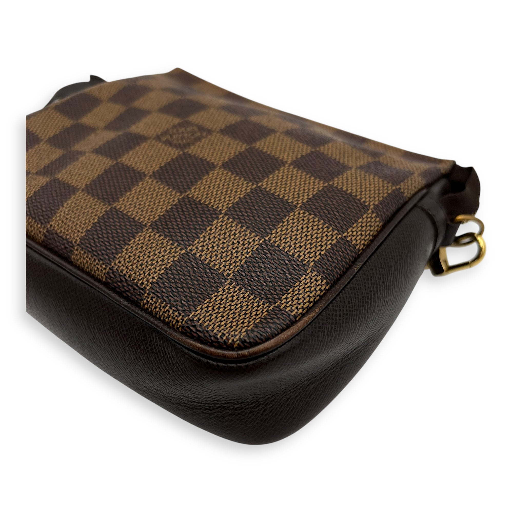 Trousse Pouch Brown in Coated Canvas, Gold hardware - Image 9