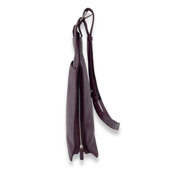 Logo Purple Crossbody Bag in Calfskin, Silver hardware - Image 5