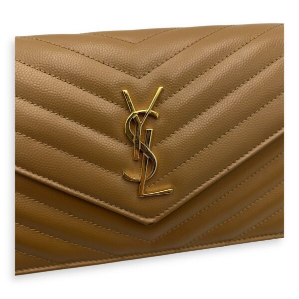 Cassandre Wallet On Chain Beige in Calfskin, Gold hardware - Image 8