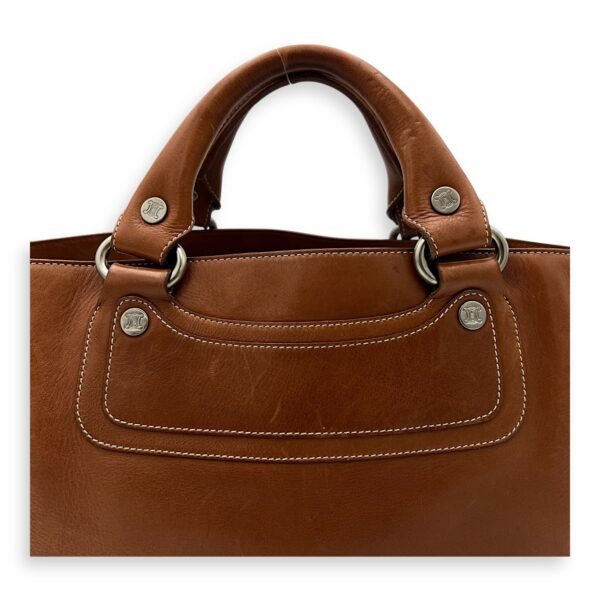 Boogie Top Handle Bag Brown in Calfskin, Silver hardware - Image 9