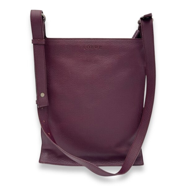 Logo Purple Crossbody Bag in Calfskin, Silver hardware - Image 9