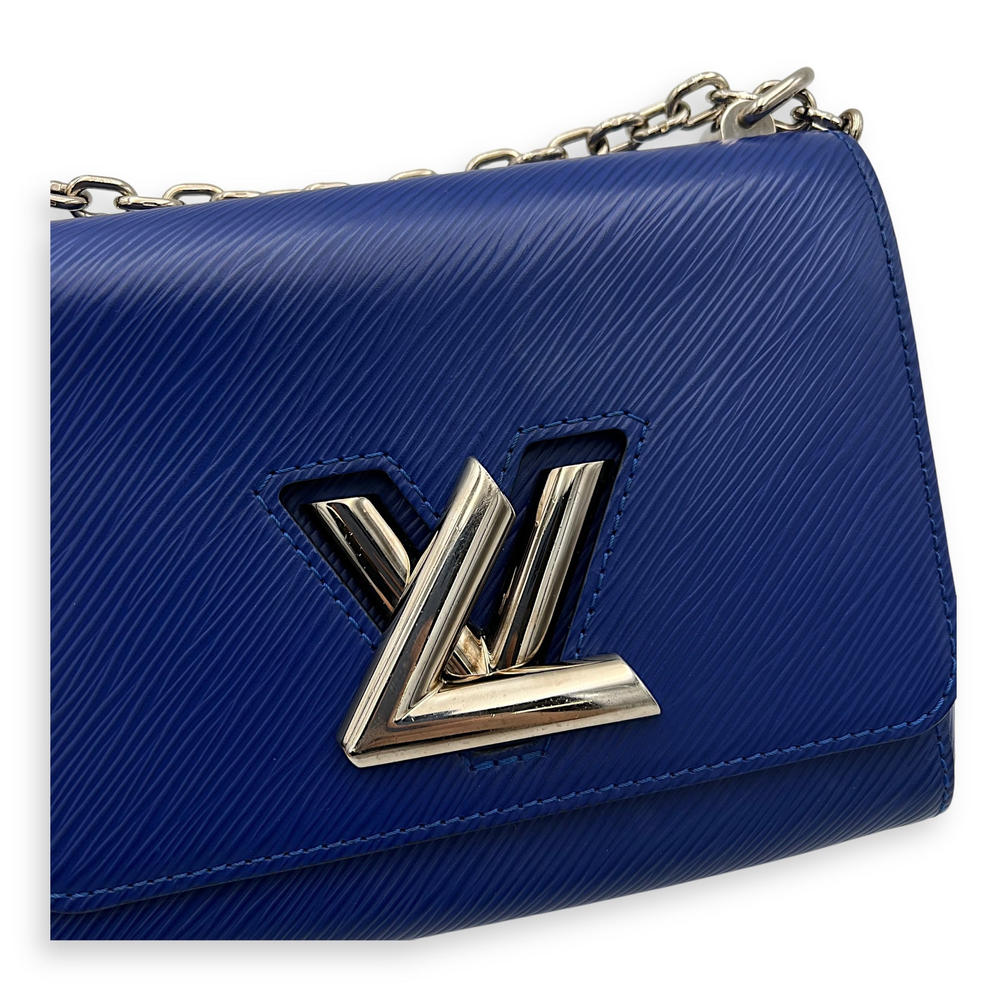 Twist PM Blue Shoulder Bag in Epi Leather, Gold hardware - Image 8