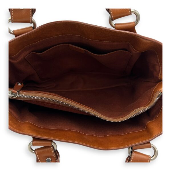 Boogie Top Handle Bag Brown in Calfskin, Silver hardware - Image 7