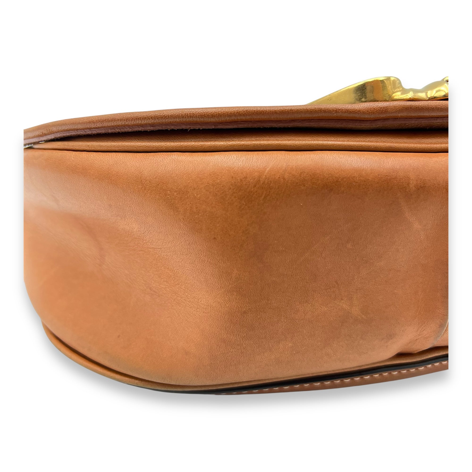 Camarat Crossbody Bag Brown in Calfskin, Gold hardware - Image 8