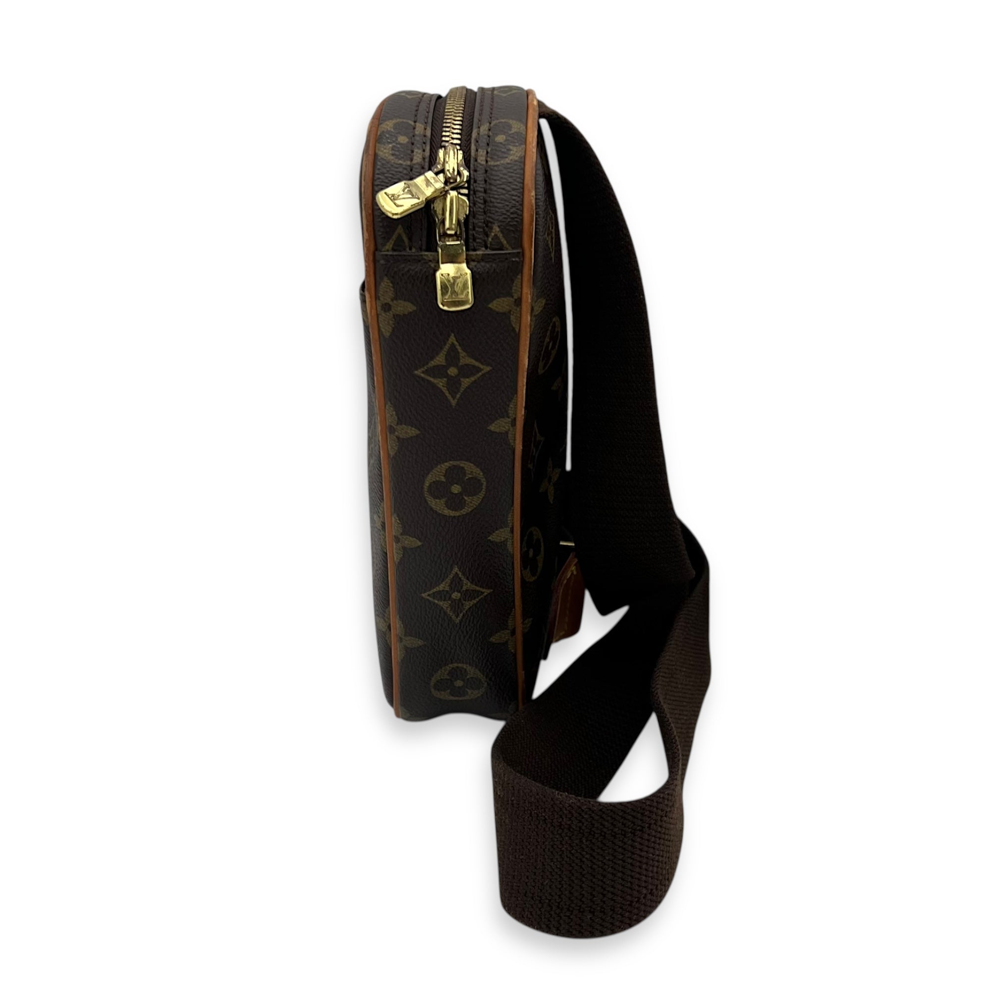 Pochette Gange Brown Belt Bag in Monogram Coated Canvas, Gold hardware - Image 5