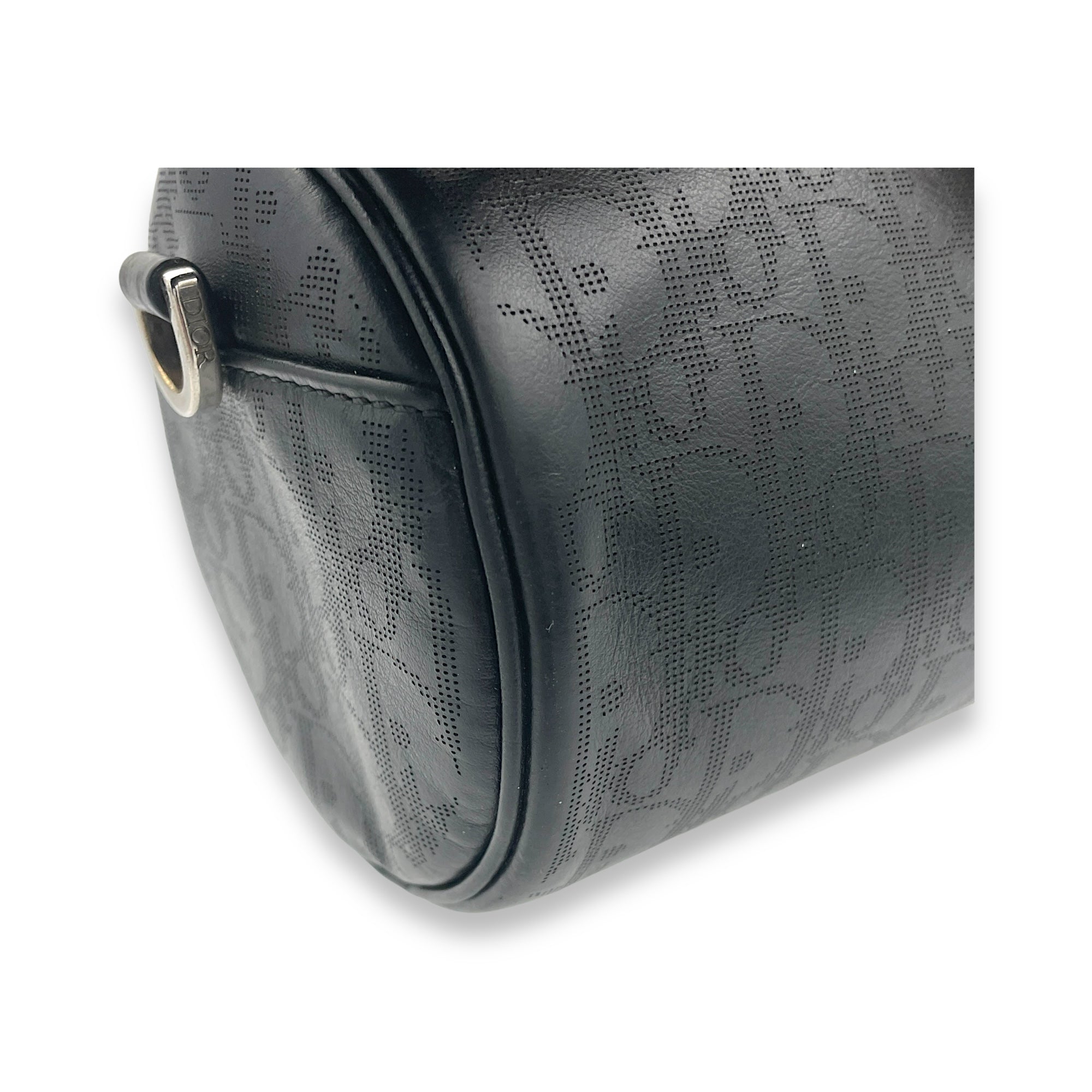 Roller Crossbody Bag Black in Calfskin, Silver hardware - Image 11