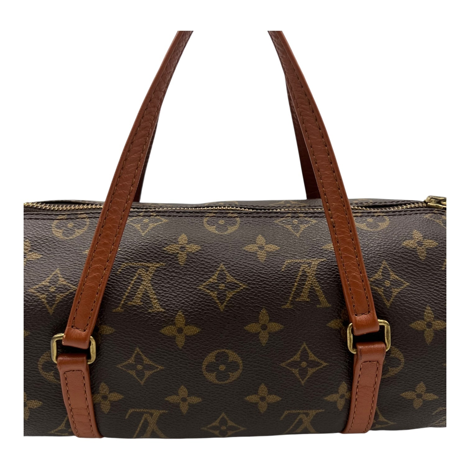Papillon Top Handle Bag 26 Brown in Monogram Coated Canvas, Gold hardware - Image 8