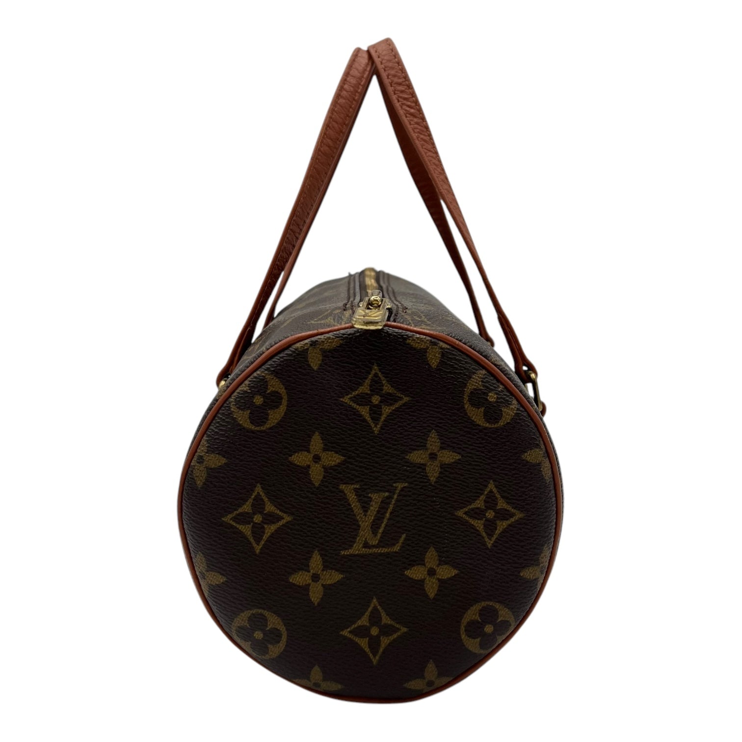 Papillon Top Handle Bag 26 Brown in Monogram Coated Canvas, Gold hardware - Image 5
