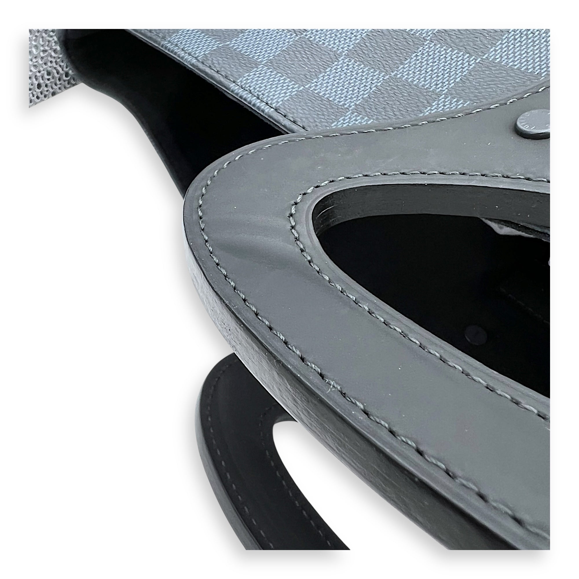 North South Tote Damier Top Handle Bag Blue in Coated Canvas, black hardware - Image 13