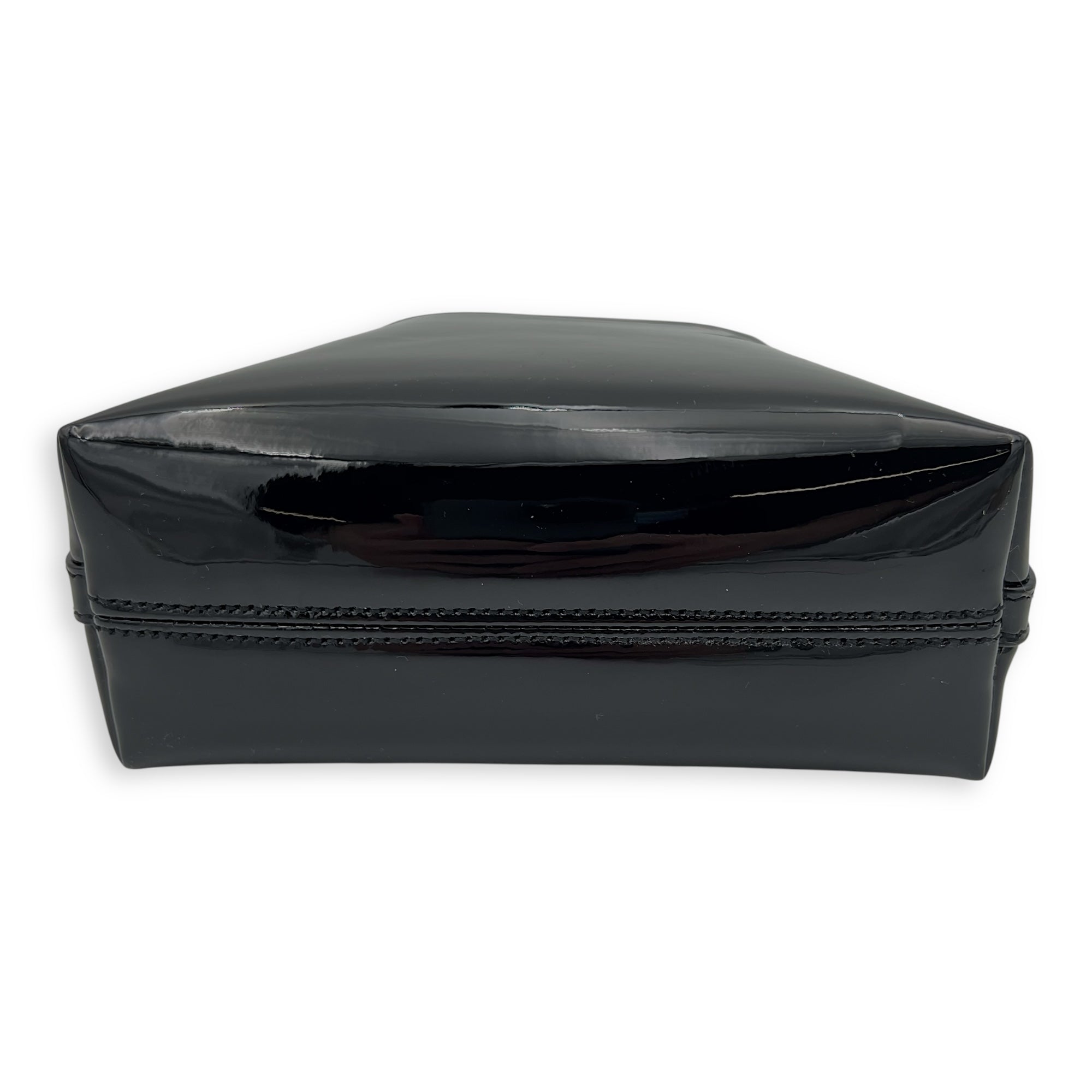 Logo Bucket Bag Black in Patent Leather, Gold hardware - Image 6