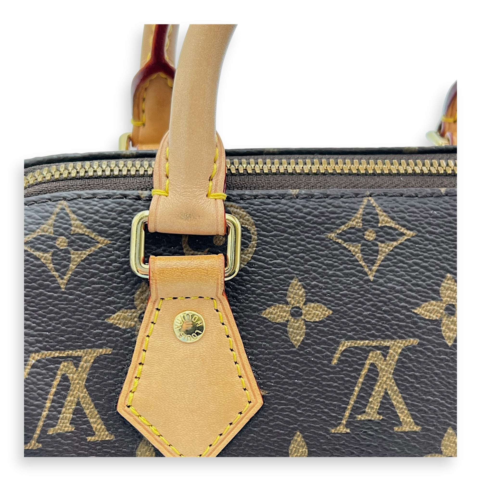 Speedy Top Handle Bag 20 Brown in Monogram Coated Canvas, Gold hardware - Image 11