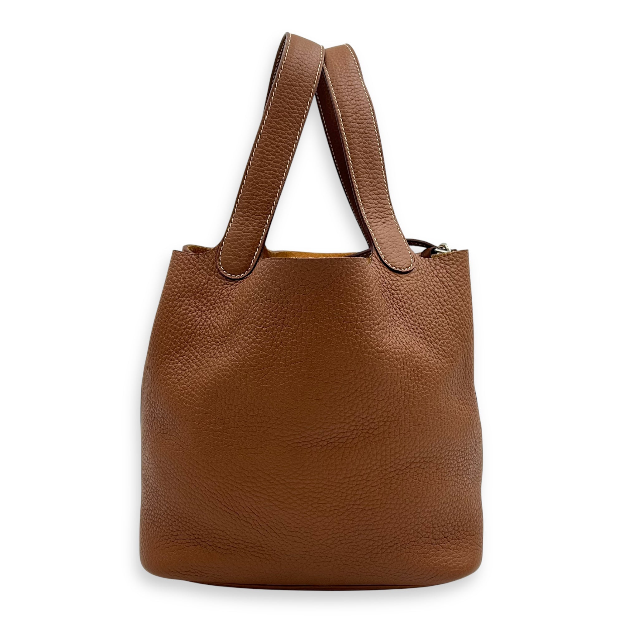 Picotin 22 Gold Top Handle Bag in Clemence, Palladium hardware - Image 4