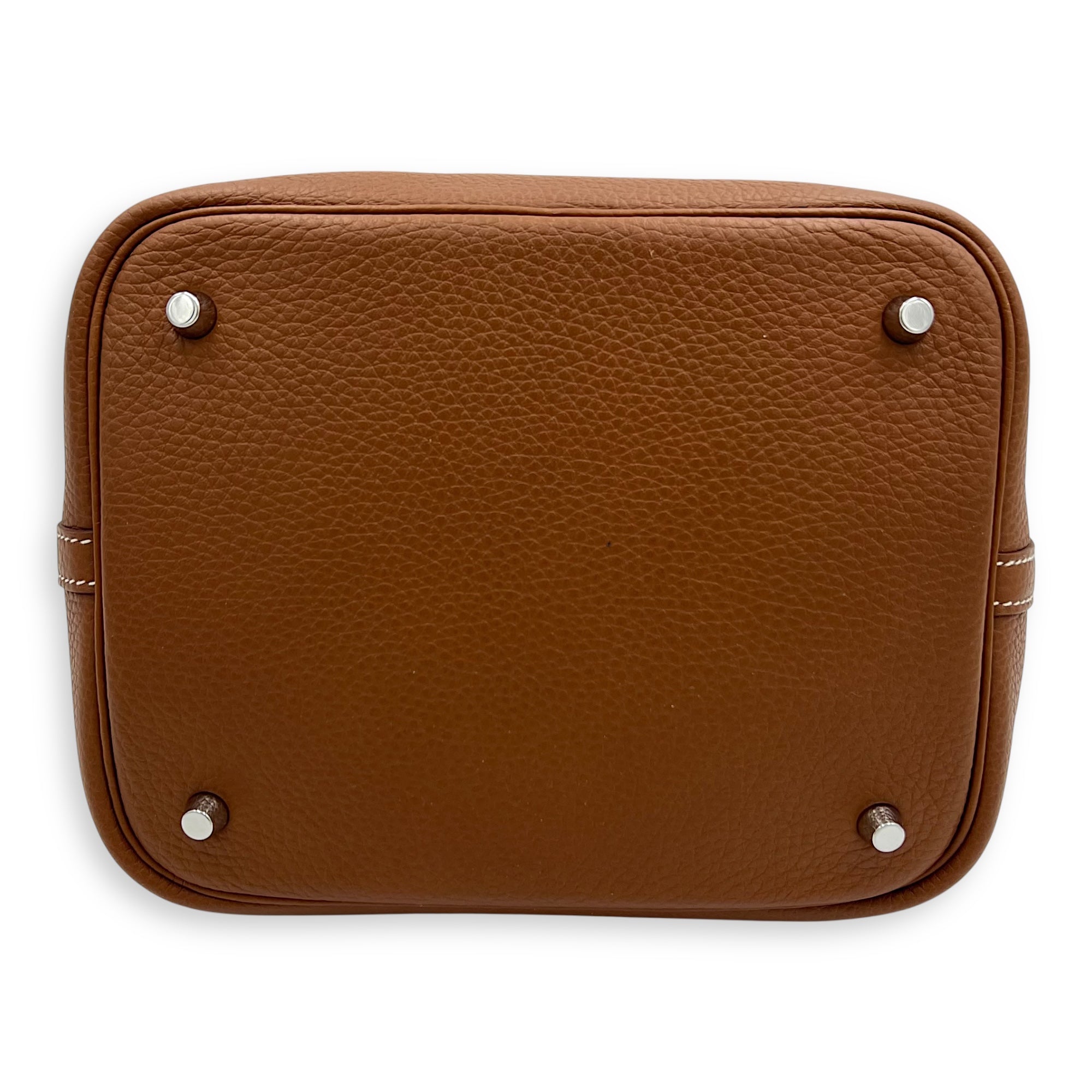 Picotin 22 Gold Top Handle Bag in Clemence, Palladium hardware - Image 6