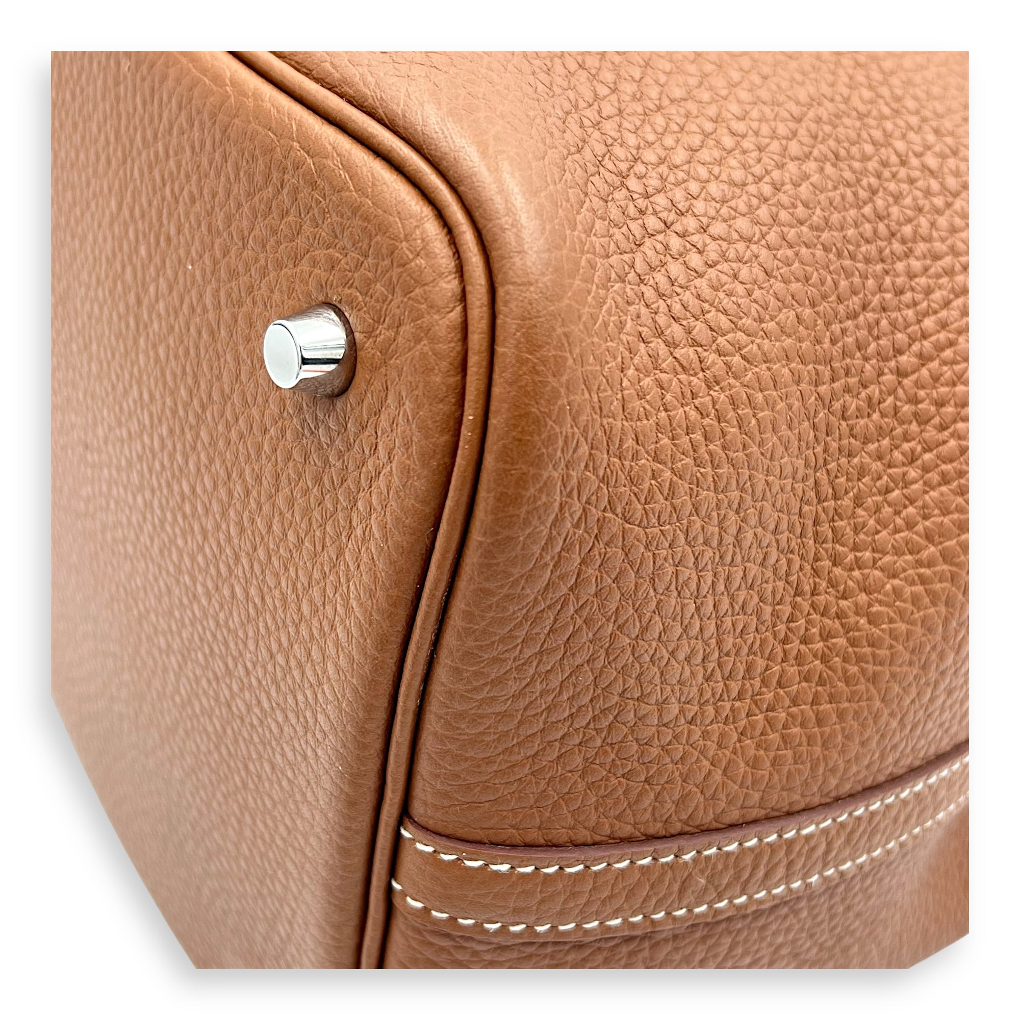 Picotin 22 Gold Top Handle Bag in Clemence, Palladium hardware - Image 8