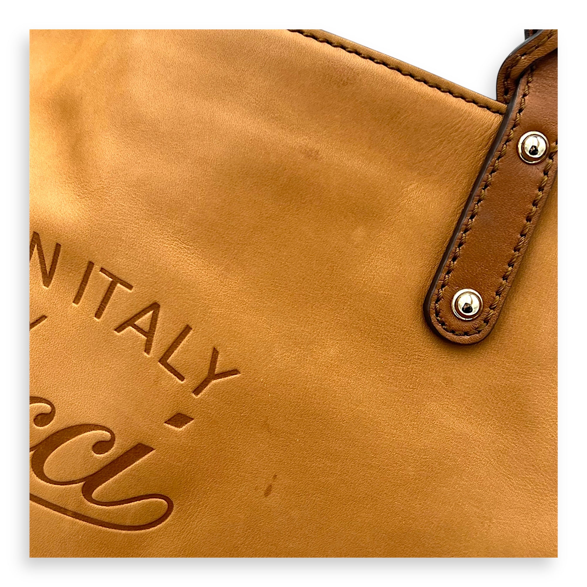 GG Tote Bag Brown in Calfskin, Gold hardware - Image 15