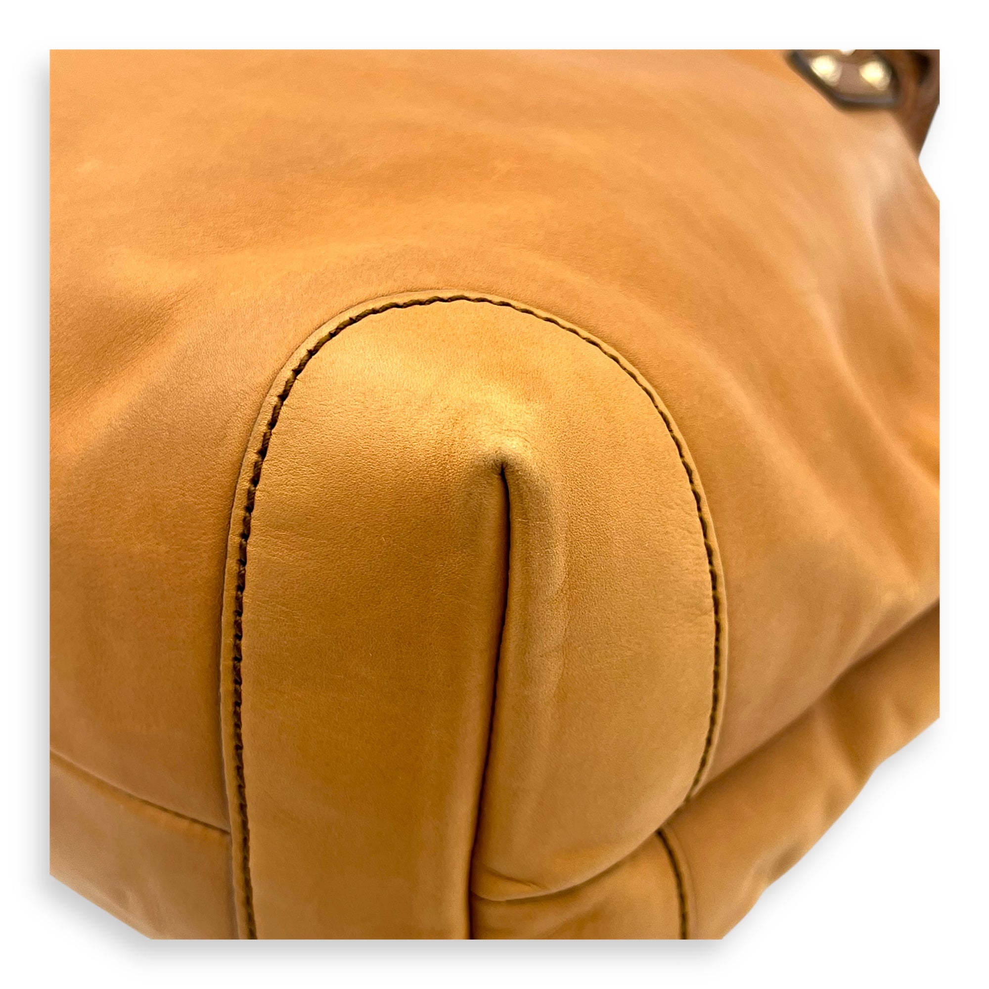 GG Tote Bag Brown in Calfskin, Gold hardware - Image 7