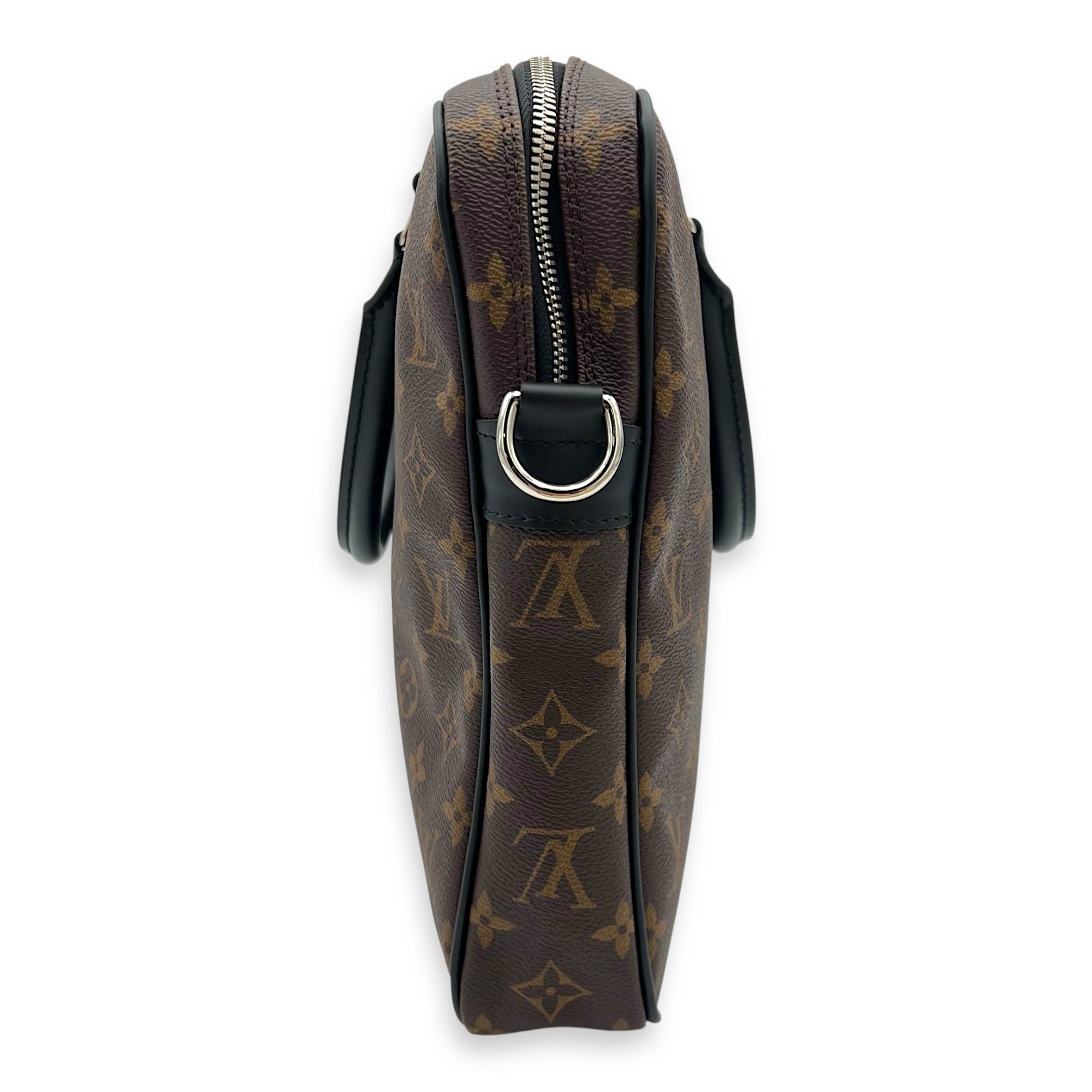 Porte Document Top Handle Bag Brown in Monogram Coated Canvas, Silver hardware - Image 5