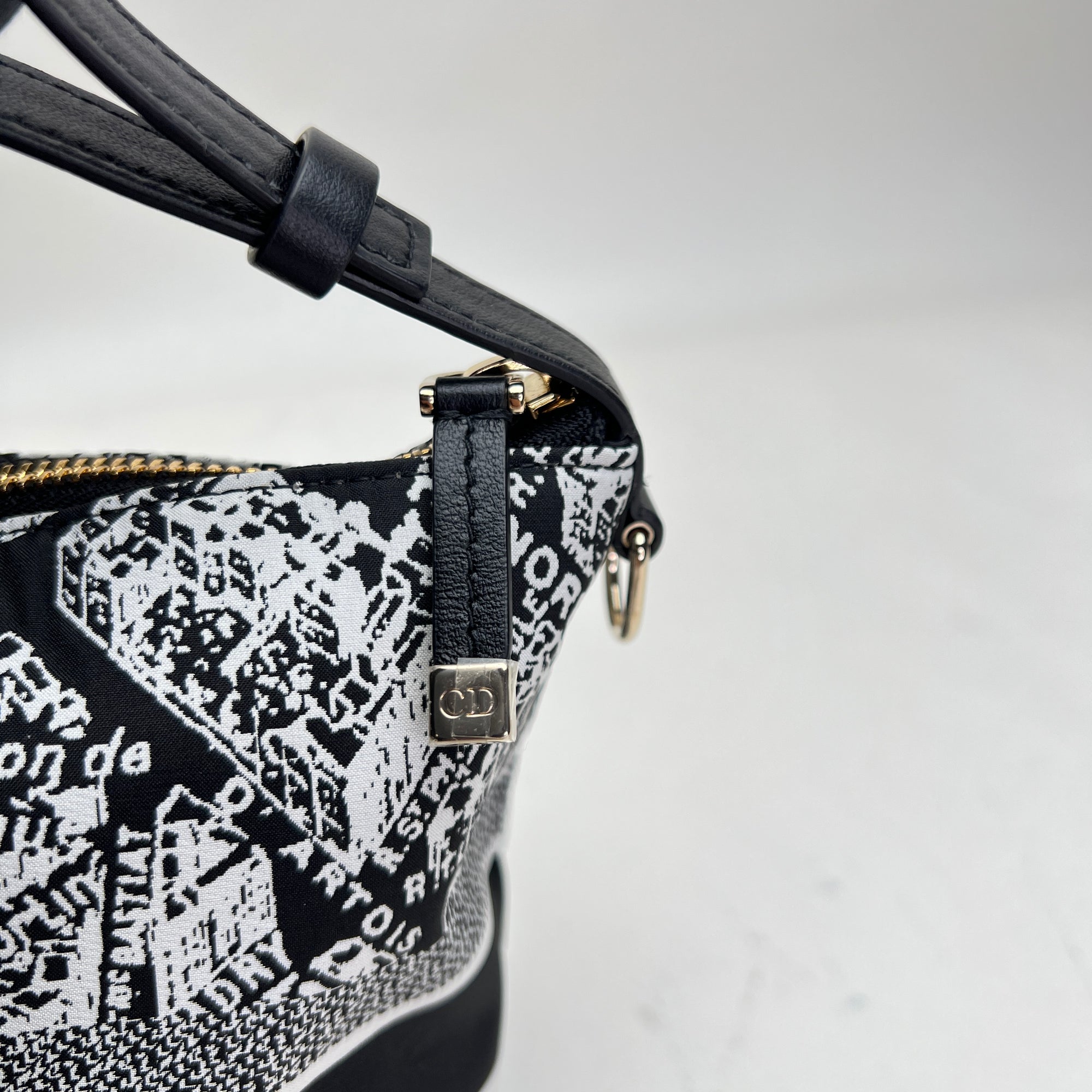 DiorTravel Nomad Medium Black Shoulder Bag in Canvas, Light Gold hardware - Image 10