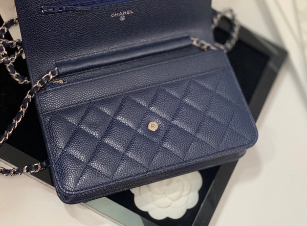CHANEL CHAIN WALLET CAVIAR WITH SILVER HARDWARE HighQuality 718 - Image 8