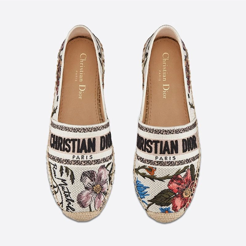 Christian Dior Granville Espadrilles Women Rosa Mutabilis Motif Canvas White SportInspired 9504 - Image 3