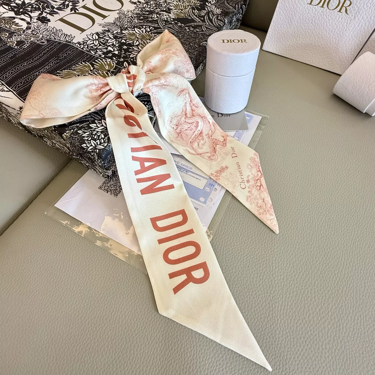 Christian Dior Silk Scarf Elegant 6291 - Image 3